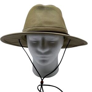 Henschel Hat Co Breezer Mesh Safari Sun Hat Tan Khaki Made in USA XL Mens